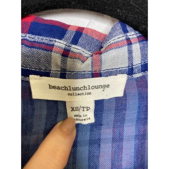BeachLunchLounge Maxwell Plaid Raw Hem Shirt - Picture 2 of 5